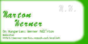 marton werner business card